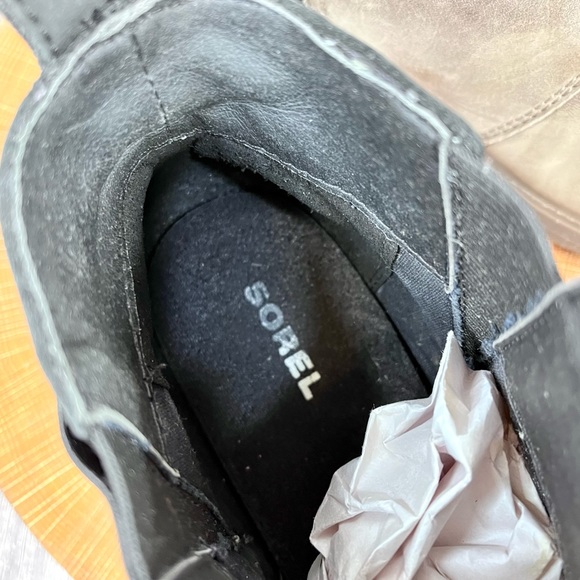 *Sorel | Emelie Leather Chelsea Boots in Taupe Size 7.5 - Picture 12 of 16